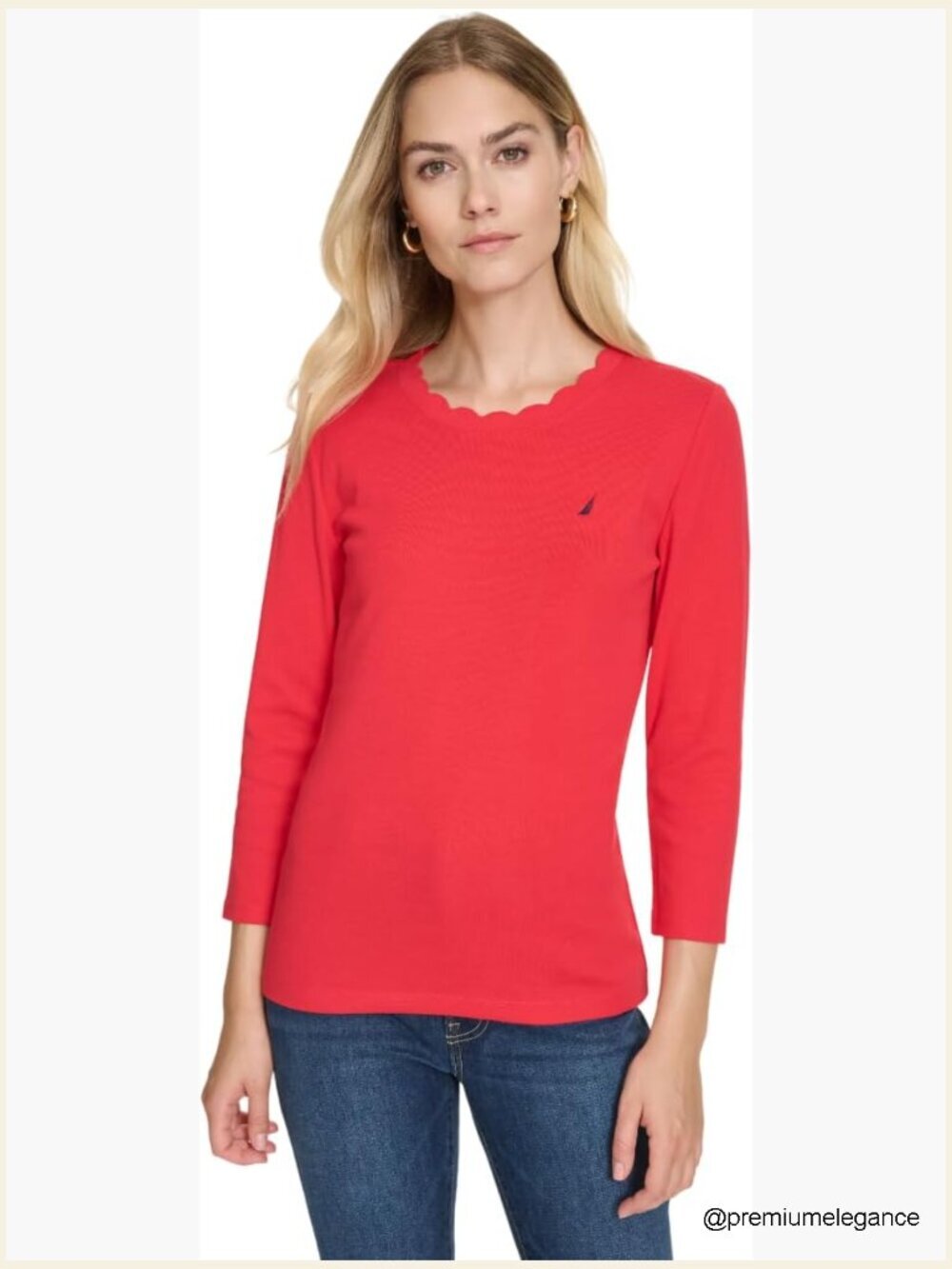 Solid Short Sleeve Crew Neck T-Shirt 3/4 Sleeve Cotton Pullover
